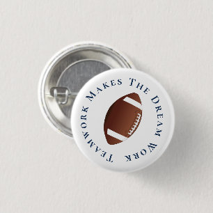 Blue on White Teamwork macht Traumarbeit Button