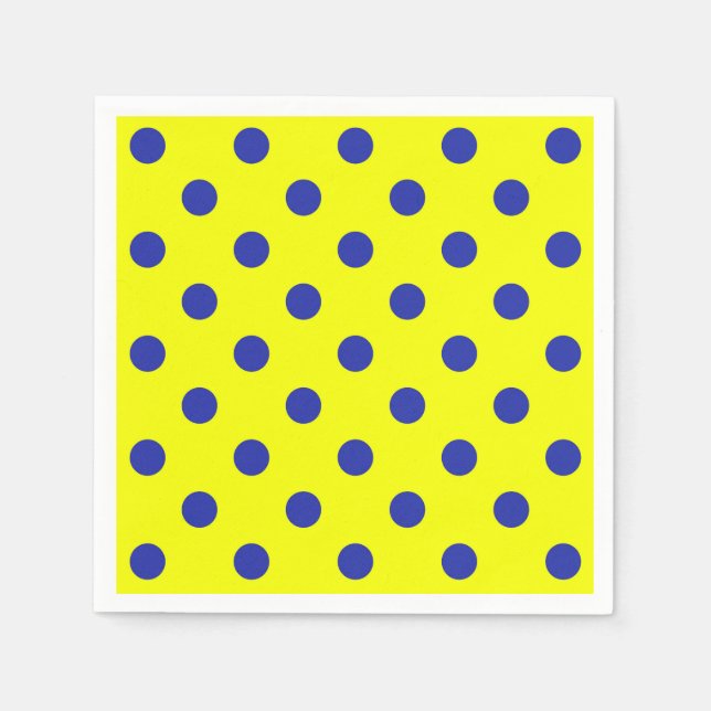 Blue On Yellow Polka Dots Pattern Design  Serviette (Vorderseite)