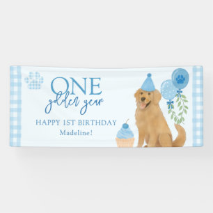 Blue One Golden Year Retriever Puppy 1. Geburtstag Banner