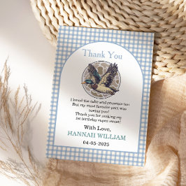 Blue One Lucky Duck 1st Birthday | Cute Rubber Dankeskarte