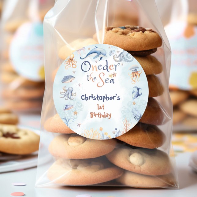 Blue Oneder the sea first birthday Sticker (Créateur téléchargé)