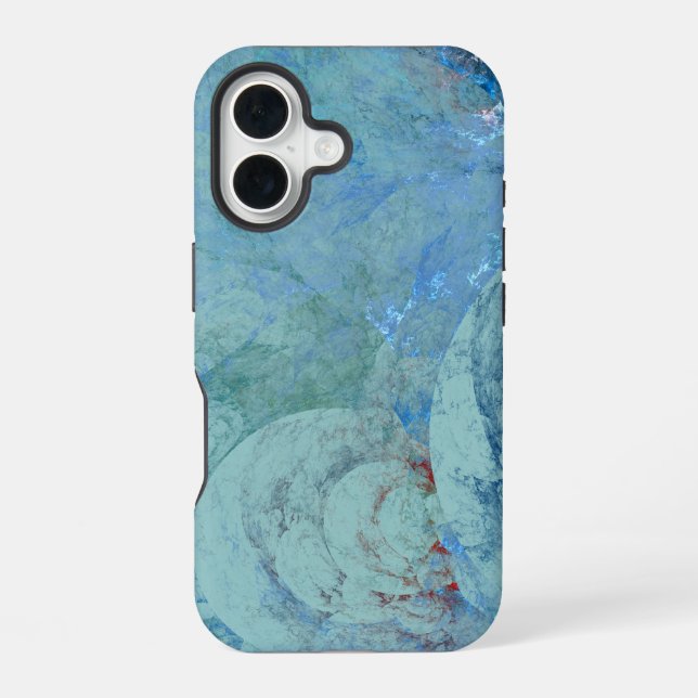 Blue Opal Abstrakt iPhone 16 Hülle (Rückseite)