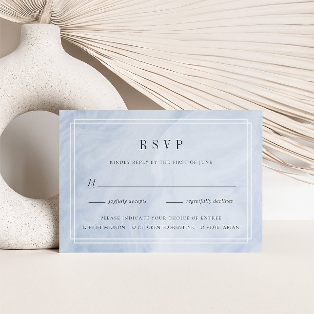 Blue Opal Meal Choice RSVP Card (Von Creator hochgeladen)