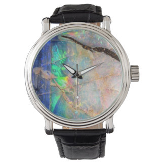 Blue Opal Print Watch Armbanduhr