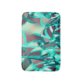 Blue or cyan streaks up red, drizzled image badematte