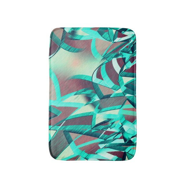 Blue or cyan streaks up red, drizzled image badematte (Vorderseite Vertikal)