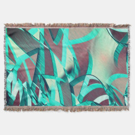 Blue or cyan streaks up red, drizzled image decke