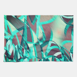 Blue or cyan streaks up red, drizzled image geschirrtuch