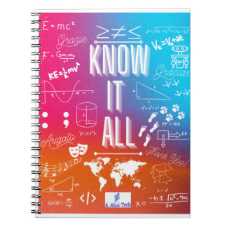 Blue Orange and Pink Ombre "Know It All" Notebook Notizblock