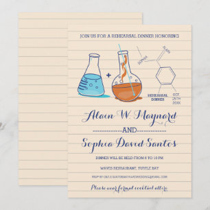 Blue & Orange Chemistry Probe Dinner Einladung