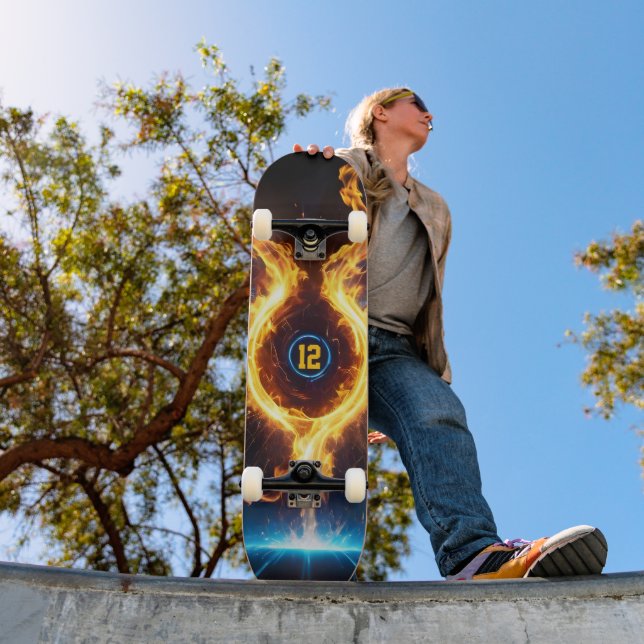 Blue Orange Flame Magic Energy Ring Sports Skateboard (Außenbereich 1)