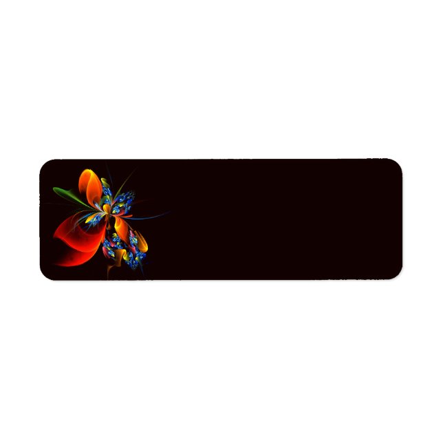 Blue Orange Floral Modernes Abstraktes Kunstmuster (Vorne)