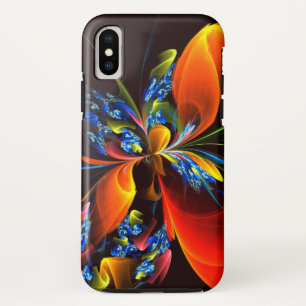 Blue Orange Floral Modernes Abstraktes Kunstmuster Case-Mate iPhone Hülle