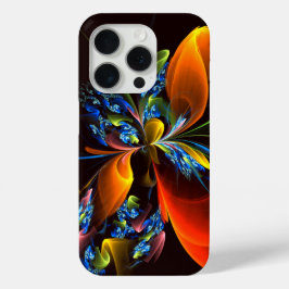 Blue Orange Floral Modernes Abstraktes Kunstmuster Case-Mate iPhone Hülle