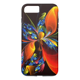 Blue Orange Floral Modernes Abstraktes Kunstmuster Case-Mate iPhone Hülle