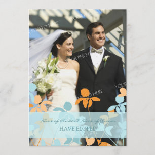 Blue Orange Foto Elopement Announctions Cards Ankündigung
