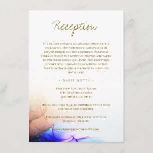 Blue Orange Gold Wedding Begleitkarte