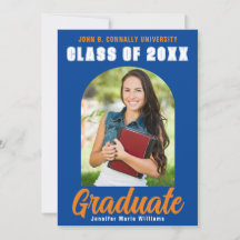 Blue Orange Graduate Foto Modernes, feines Abschlu