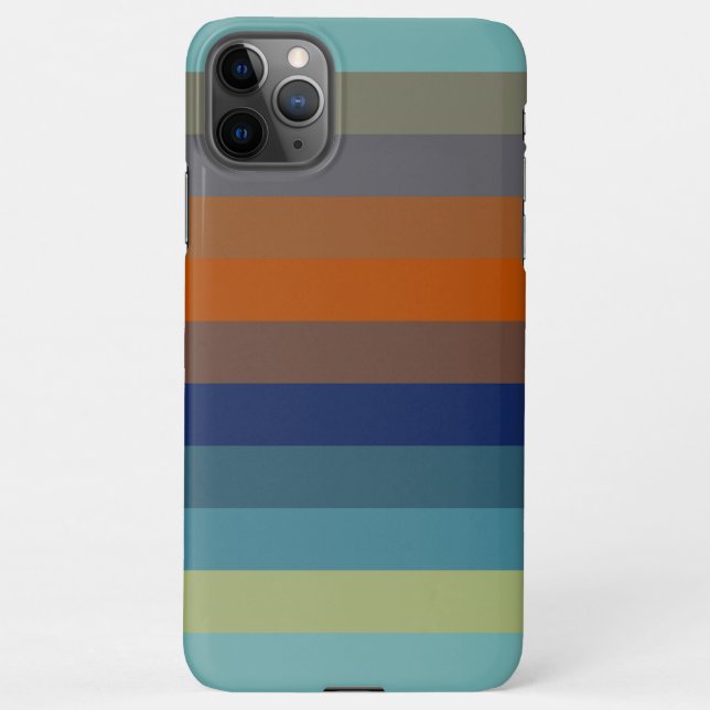 Blue, orange, green, and gray stripes iPhone hülle (Rückseite)