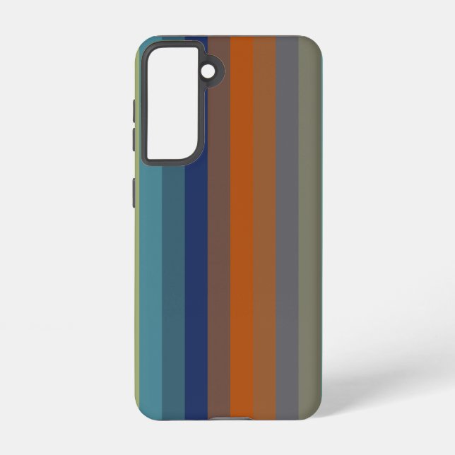 Blue, orange, green, and gray stripes samsung galaxy hülle (Rückseite)