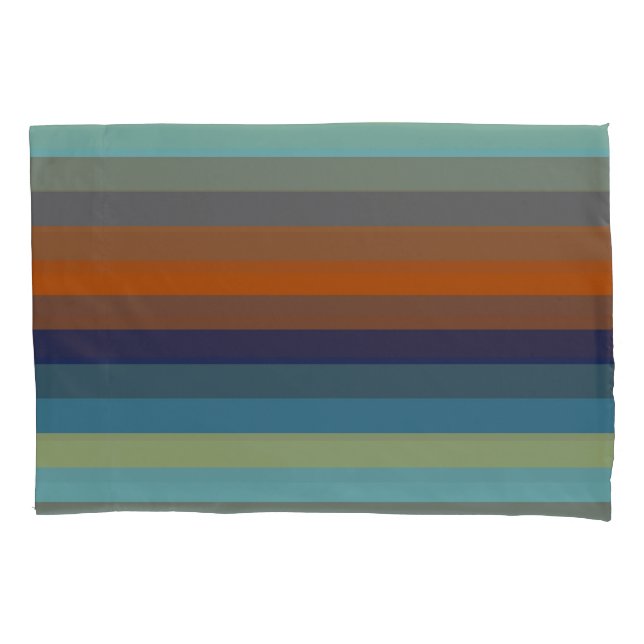 Blue, orange, green, yellow and gray stripes kissenbezug (Vorderseite)
