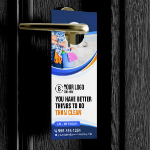 Blue Orange House Cleaning Reinigungsdienstleistun Türanhänger
