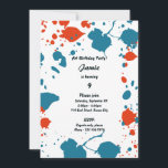 Blue Orange Kids Art 9th Birthday Party Einladung<br><div class="desc">Die blau-orangefarbene Kinderkunst 9. Geburtstagsfeier zeigt ergänzende Malerkarte-Tropfen und ist Teil der Accessoires-Kollektion für Party. Passen Sie den Einladungstext an, damit Ihre Gäste wissen, wer wann und wo feiert. 🖹 Fügen Sie Ihren Text 🎨 Füll- oder Hintergrundfarbe und Elementfarbe ein, 📧 Sie nach einem benutzerdefinierten Design fragen beatecisse@kbmd3signs.com 🌐 Für...</div>