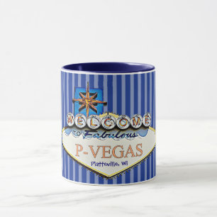 Blue Orange P-Vegas Platteville Wisconsin Tasse