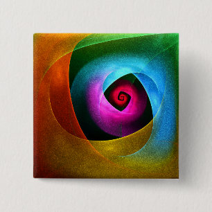 Blue Orange Pink Modernes Abstraktes Kunstmuster # Button
