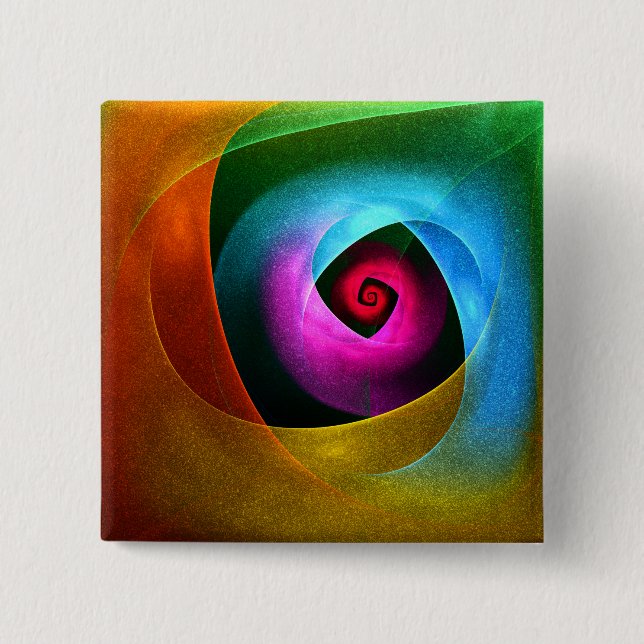 Blue Orange Pink Modernes Abstraktes Kunstmuster # Button (Vorderseite)