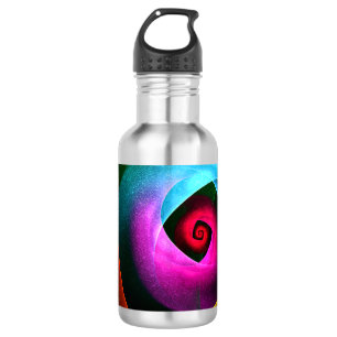 Blue Orange Pink Modernes Abstraktes Kunstmuster # Edelstahlflasche