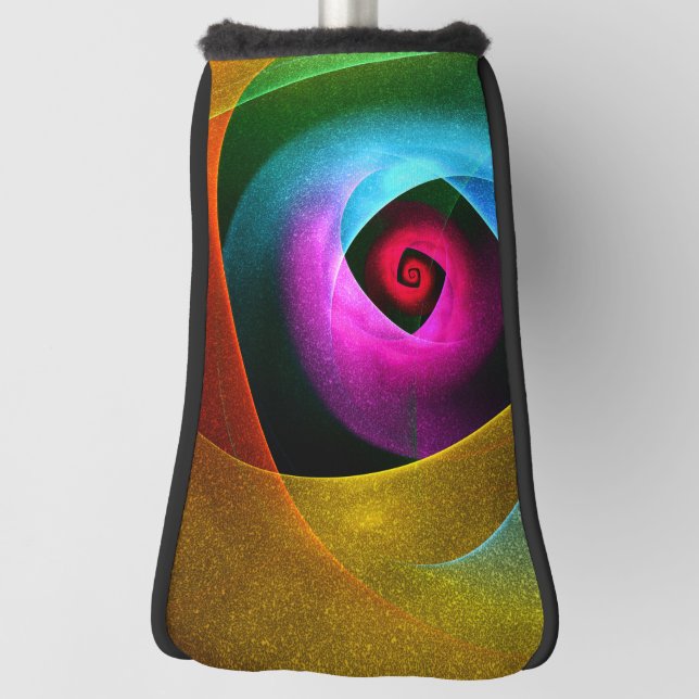 Blue Orange Pink Modernes Abstraktes Kunstmuster # Golf Headcover (Rotieren 90)