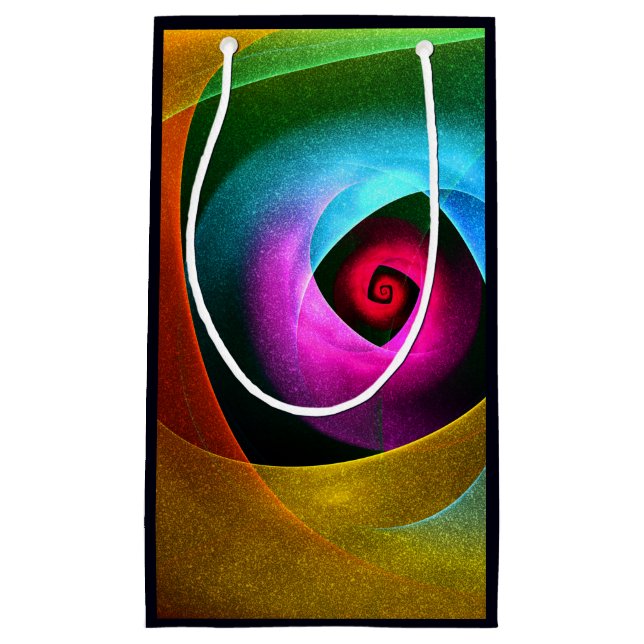 Blue Orange Pink Modernes Abstraktes Kunstmuster # Kleine Geschenktüte (Vorderseite)