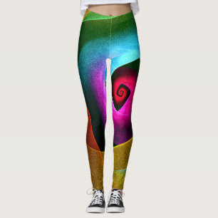 Blue Orange Pink Modernes Abstraktes Kunstmuster # Leggings