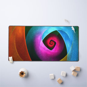 Blue Orange Pink Modernes Abstraktes Kunstmuster # Schreibtischunterlage