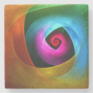 Blue Orange Pink Modernes Abstraktes Kunstmuster # Steinuntersetzer