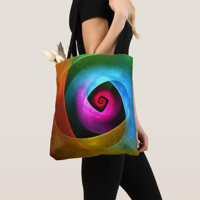 Blue Orange Pink Modernes Abstraktes Kunstmuster # Tasche (Von Nahem)