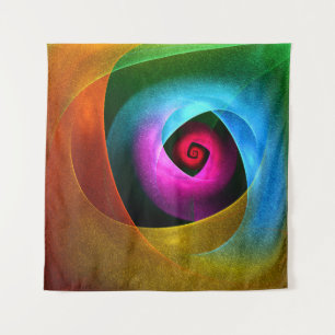 Blue Orange Pink Modernes Abstraktes Kunstmuster # Wandteppich