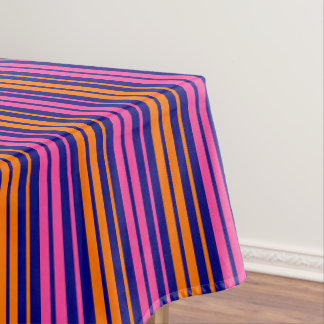 Blue Orange Pink Vertical Stripes Design Tischdecke