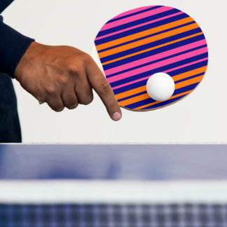 Blue Orange Pink Vertical Stripes Design Tischtennis Schläger
