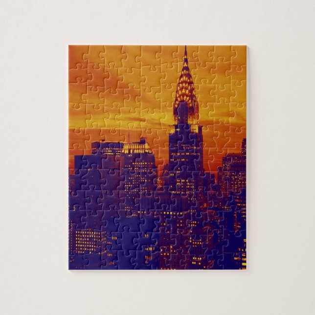 Blue Orange Pop Art New York City (Vertikal)