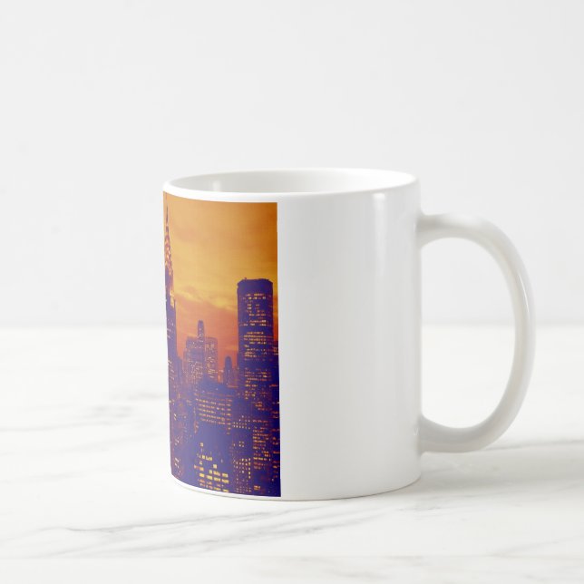 Blue Orange Pop Art New York City Kaffeetasse (Rechts)