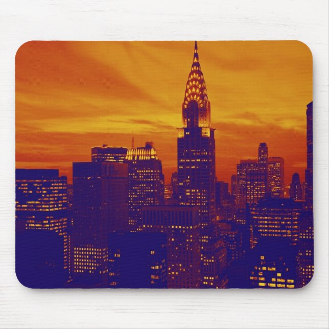 Blue Orange Pop Art New York City Mousepad (Vorne)