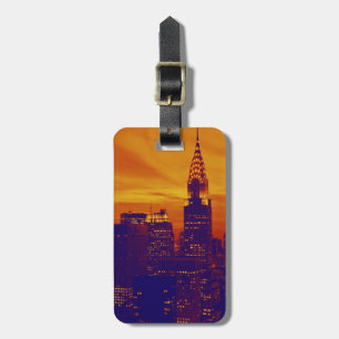 Blue Orange Pop Art New York City Travel Bag Tag Gepäckanhänger