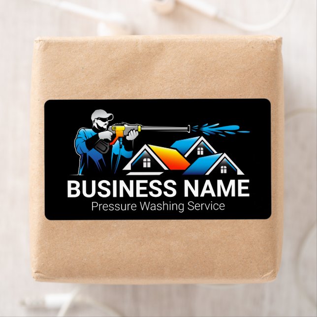 Blue Orange Pressure Washing House Logo (Insitu)