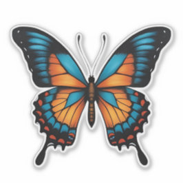 Blue-Orange-Schmetterlingsticker Aufkleber