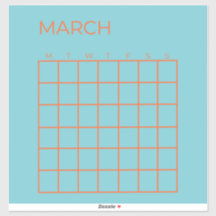 Blue Orange Tosca März Undated Calendar Plane
