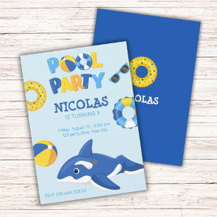 BLUE ORCA INFLATABLE PISCINE INVITATION