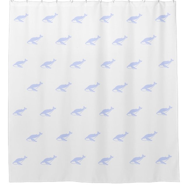 Blue Orcas Print Duschvorhang (Vorderseite)