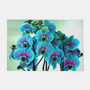 Blue Orchid Blume Bouquet Fußmatte